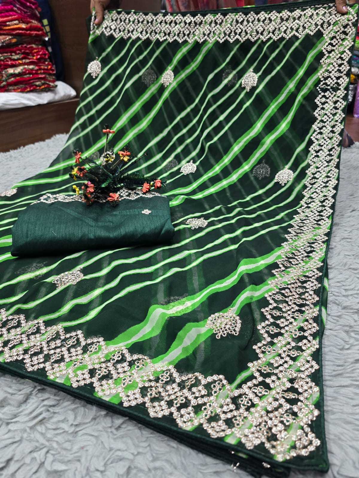 YNF GEORGETTE RJK HEAVY SAREES WHOLESALE GEORGETTE LADIES LEHERIYA SAREES MANUFACTURER     